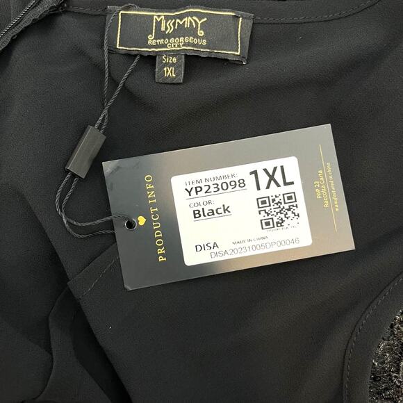 Miss May black formal maxi gown sleeveless lace sequins 1XL - Picture 10 of 12